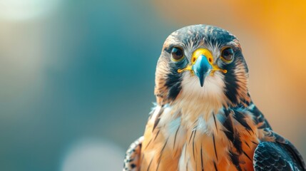 Obraz premium Close-Up of a Cute Bird of Prey with Stunning Feathers