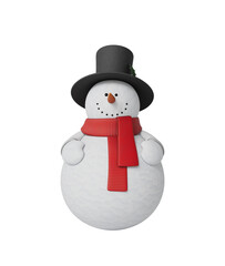 머플러와 모자를 쓴 눈사람. Snowman with Muffler and Hat