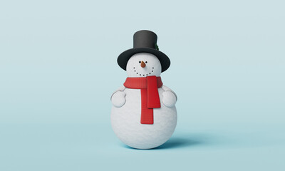 머플러와 모자를 쓴 눈사람. Snowman with Muffler and Hat