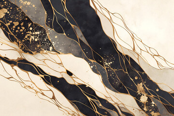 Golden Marble Abstraction