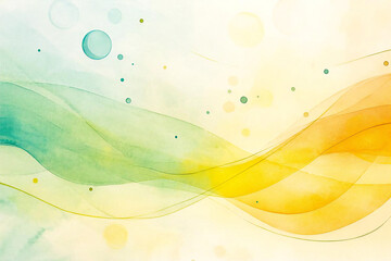 Obraz premium 緑と黄色の水彩模様