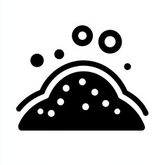 Fototapeta premium This design presents a minimalist soil icon depicting a mound with dotted textures and bubbles, suitable for visuals related to gardening, farming, and environmental topics