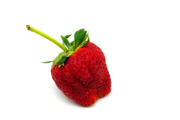Juicy Red Strawberry islated on white background. Clipping path.