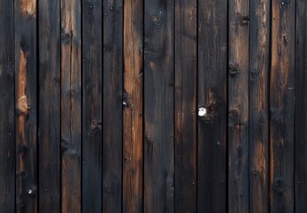 Fototapeta premium Dark Wood Panel with Knots and Grain Detail.