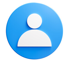 blue Account profile name 3D icon personal online, login web security protection. minimal cartoon style, 3d render