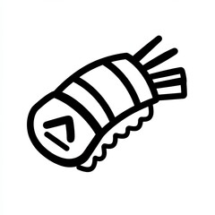 Obraz premium An artistic representation of tempura rolls is displayed in a minimalistic black line style, perfect for culinary illustrations or food-related projects