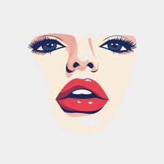 Fototapeta premium Vibrant and Expressive Portrait of a Woman with Striking Makeup, Undefined Background and Elegant Facial Features Capturing Modern Beauty and Artistry, Ideal for Fashion and Beauty Themes