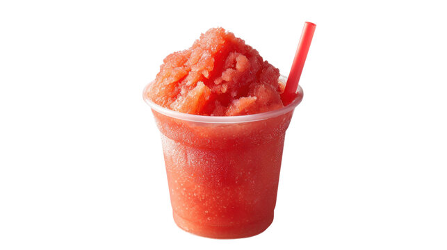 Watermelon slush on white transparent background
