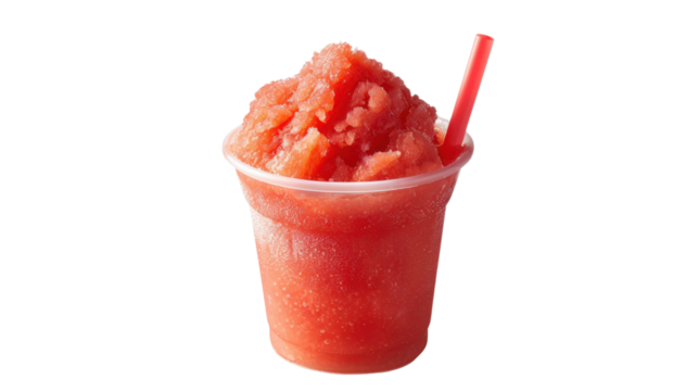 Watermelon slush on white transparent background
