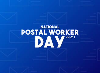 National Postal Worker Day. July 1. Seamless pattern mail icon. Gradient background.