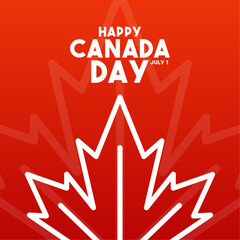 Happy Canada Day design vector. July 1. Gradient background. Poster, banner, card, background.