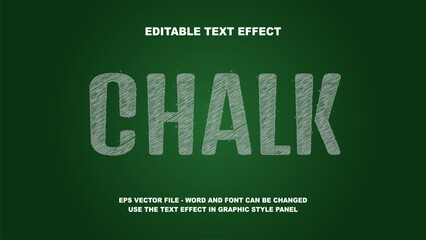 Editable Text Effect Chalk 3D Vector Template