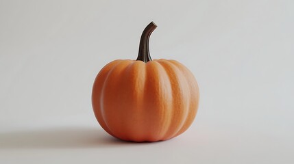 Three orange pumpkins isolated on white background