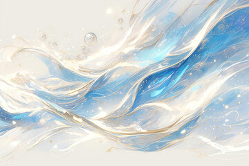 青と白の風が描く幻想的な流れ