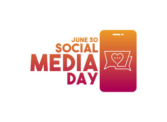 Social Media Day design vector. June 30. Gradient.