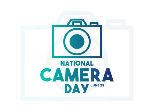 Vector Illustration of National Camera Day. June 29. Gradient. White background.