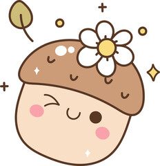 Happy Thanksgiving Day with Cute Character, Acorn Cartoon