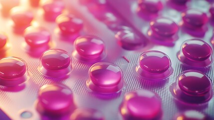 a blister pack of pills focus on foreground soft.