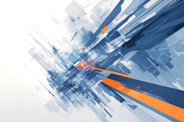 Futuristic Orange and Gray Abstract Geometric Background