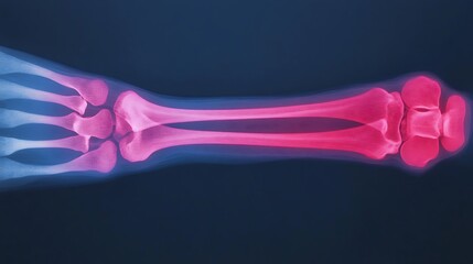 Detailed X Ray Image of Human Arm Bones Showcasing the Complex Skeletal Structure for Medical Anatomical or Educational Purposes