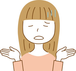 落ち込んでいる女性のイラスト	