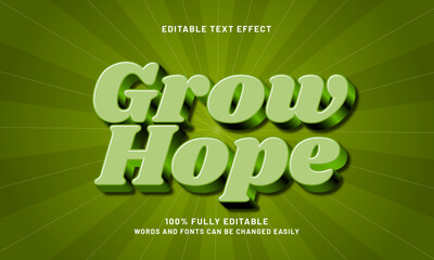 grow hope editable text effects with a kids and happy theme