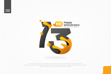 13rd Anniversary icon with water splash