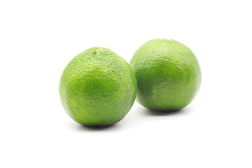 Natural fresh lime on white background.