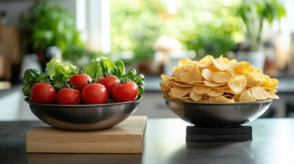 Healthy Eating Choices: Vegetables vs Chips