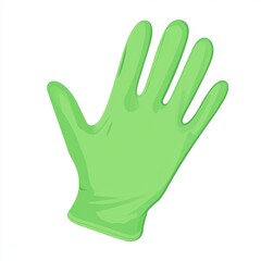 Obraz premium Green Chemical Resistant Gloves Clipart Illustration