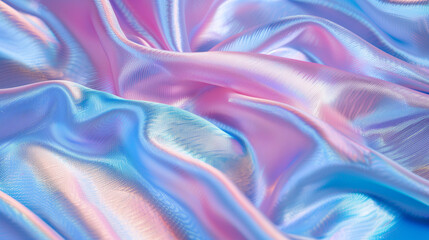Obraz premium bstract soft pastel blue and pink satin fabric with gentle folds and shimmering texture