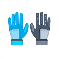 Obraz premium Blue and Gray Safety Gloves Clipart Industrial Protective Gear Flat Design Illustration 