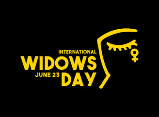 Vector Illustration of International Widows Day. June 23. Black background. Flat design vector. Poster, banner, card, background.