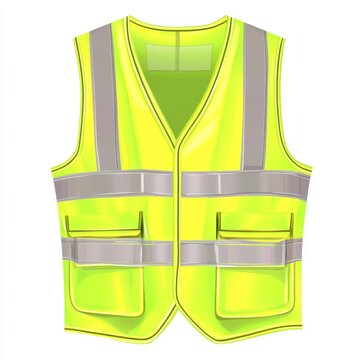 yellow safety vest with reflective stripes clip art preview