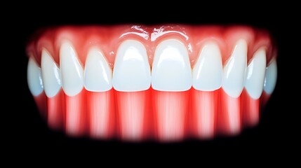 Fototapeta premium Close Up View of Healthy Vibrant and Well Maintained Teeth After Professional Dental Treatment and Oral Care Procedures Concept of Dental Hygiene Oral Health and Cosmetic Dentistry