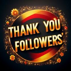 
label with title. Thank you followers. Attractive letters. With a dark background with an intense degradation
