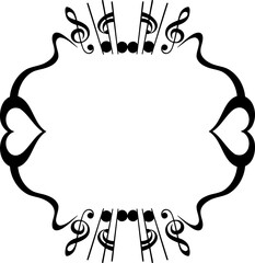 Musical notes rame trendy style