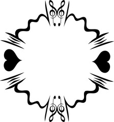 Musical notes rame trendy style