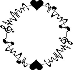 Musical notes rame trendy style