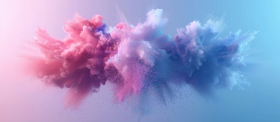 Fototapeta premium Abstract Cloud of Pink and Blue Powder Explosion