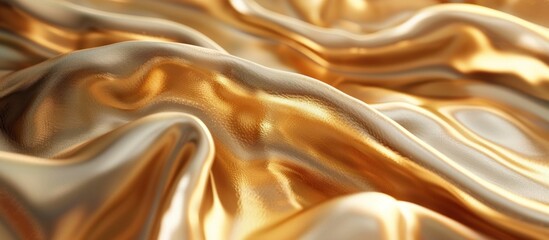 Obraz premium Golden Fabric Drapery, Soft and Flowing