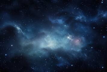 Obraz premium A cosmic landscape of a nebula with distant stars