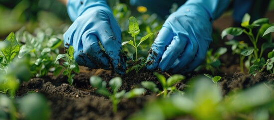 Hands Planting Seedlings in the Garden
