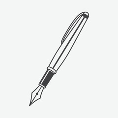 Pen Silhouette Vector Illustration Isolated on White Background Ideal for Design Projects and Artworks