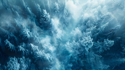 Frosty Twilight Forest with Snowy Trees