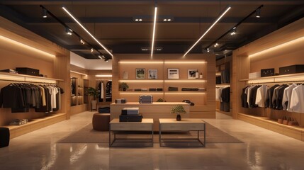 Fototapeta premium Luxury modern clothing store, AI generated images