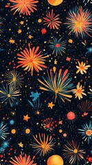 Festive Vibrance on Dark Background