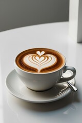Fototapeta premium cup of coffee o white table