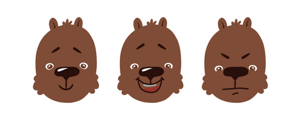 bear set emotions