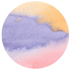Watercolor hand painted circles rainbow gradient texture. Watercolour circle elements for design.